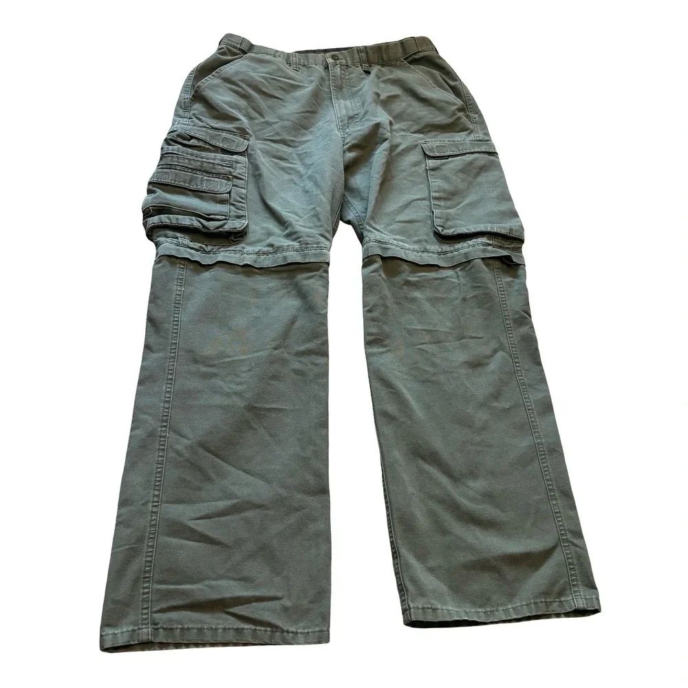 Boy Scouts of America Mens 34 Convertible Cargo Pants Olive Green Zip Off Hiking